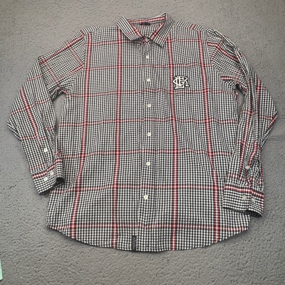 Lrg Other - LRG Lifted Research Group Shirt Mens 2XL Navy Red Plaid Streetwear Retro Rare